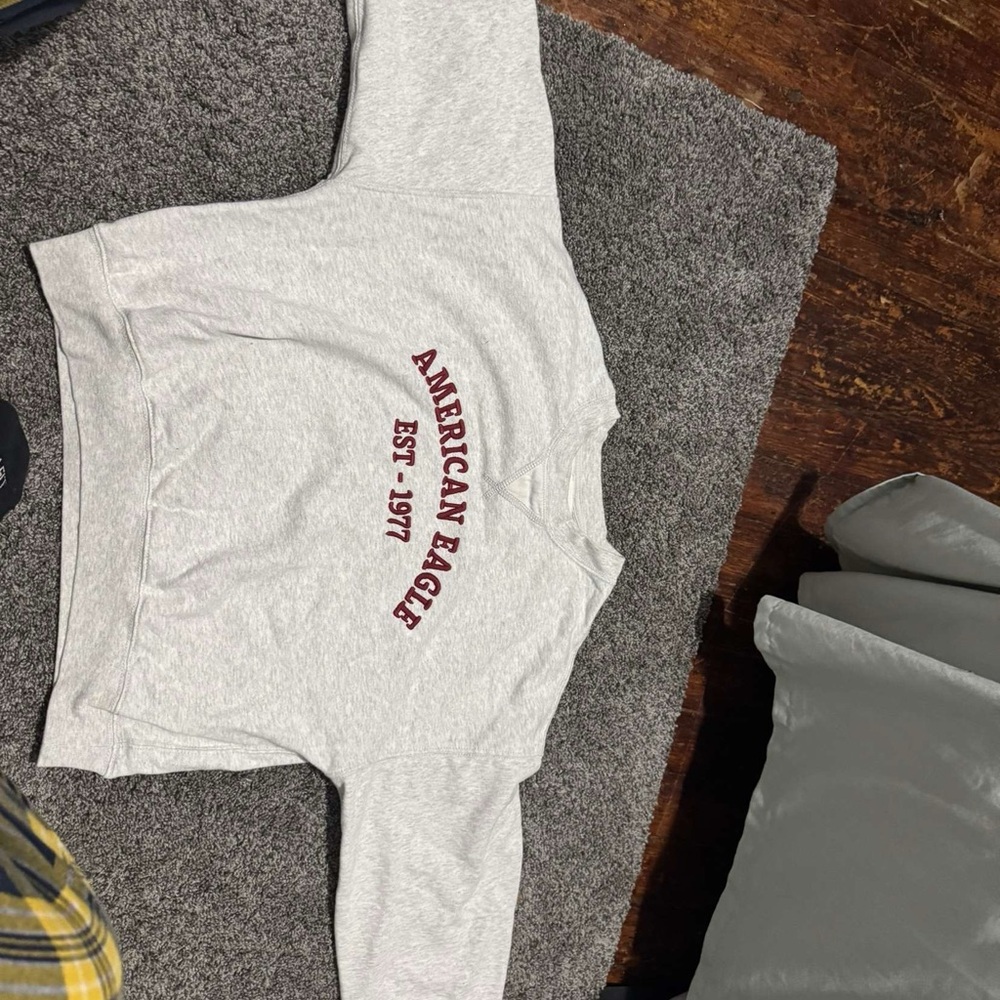 American Eagle Outfitters Gray and Red Hoodie